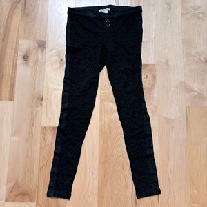 SFIZIO Sheer Crochet Lace Black Viscose Leggings